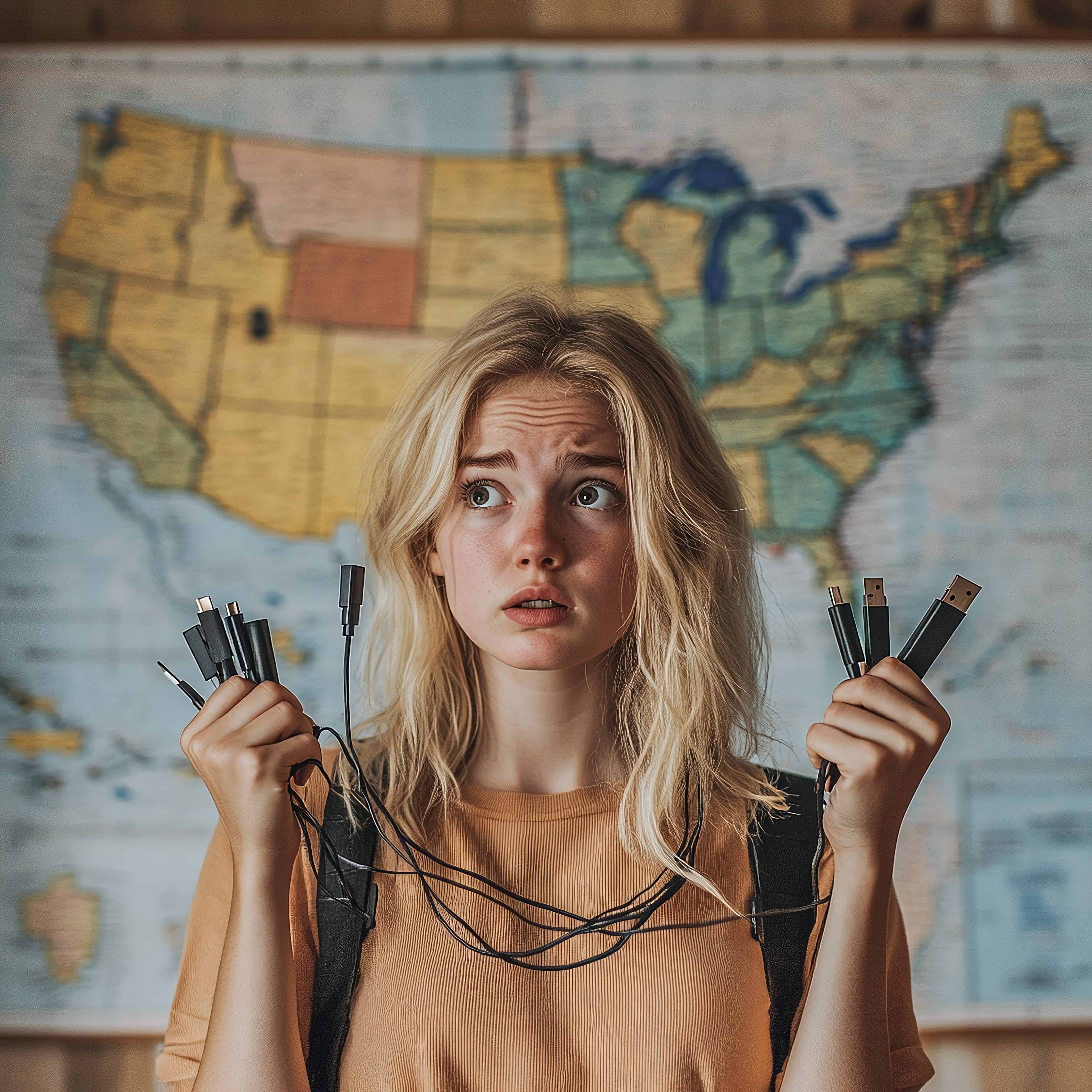 Now there's USB-C, what's that supposed to be? Are these the new lands of promise and glee? If the USA is so great, then why'd they make a USB?