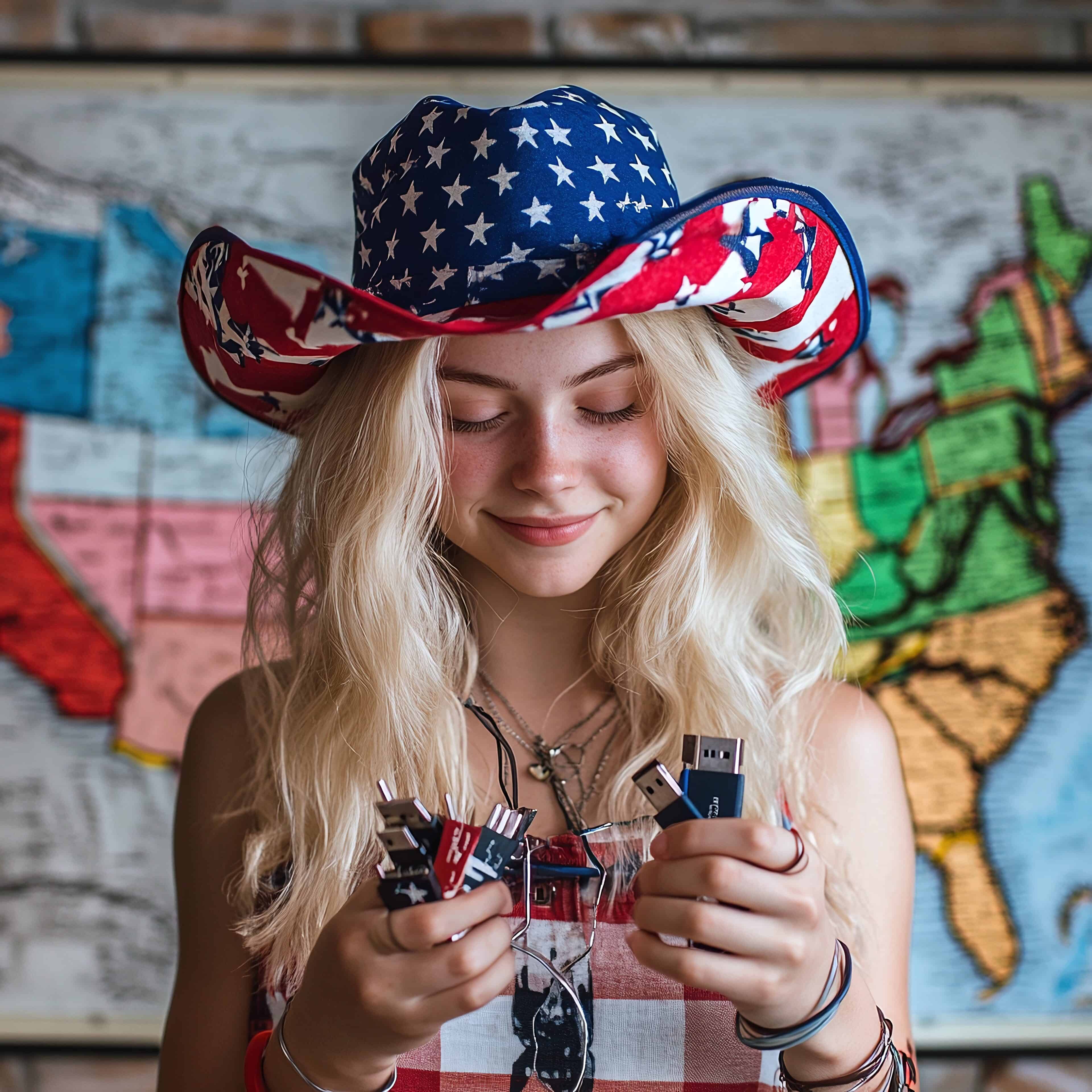 Thought the states were full of cowboys and gold, Instead, I found cables, both new and old. They say "connect," but I can't see, why they need these wires for their freedom.